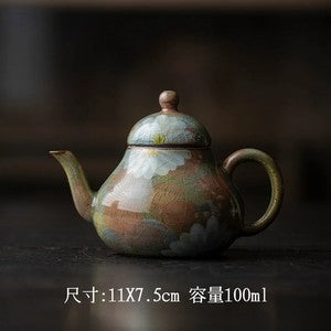 Cracked Glaze Hand-painted Tea Pot Handmade Teapot Tea Soaking Kettle