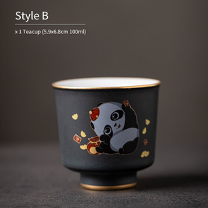 Deer Ceramic Teacup Cute Panda Tea Cup 100ml