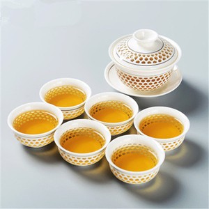 Kungfu Tea Set China Creative Tea Pot Gaiwan Porcelain Matching Tea Cup Pitcher