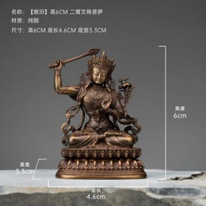 Two Armed Manjusri Bodhisattva Buddha Tibetan Bronze Samantabhadra Ornament
