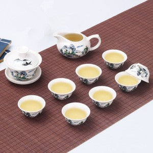 Chinese Kungfu Tea Set Porcelain Gaiwan Tureen Covered Tea Bowl Tea Cup Portable