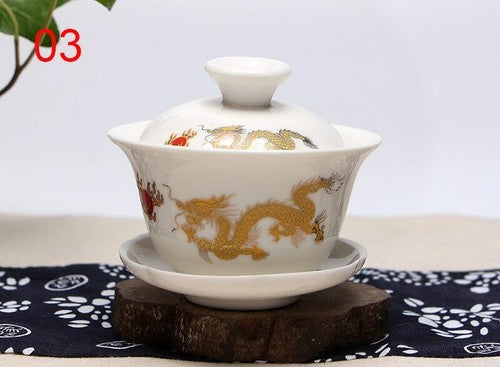 Tea Cup Tea Infusers Dehua Gaiwan Tea Porcelain Pot Set Chinese Traditional