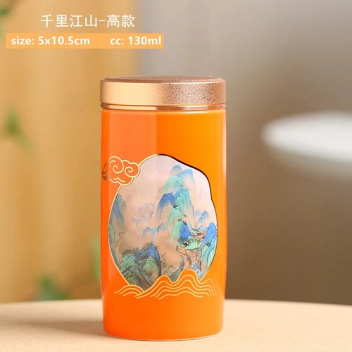 1pc Chinese Portable Travel Tea CaddyJar Ceramic Container Tea Set Accessories