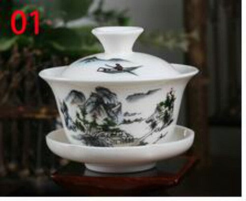 Tea Cup Tea Infusers Dehua Gaiwan Tea Porcelain Pot Set Chinese Traditional