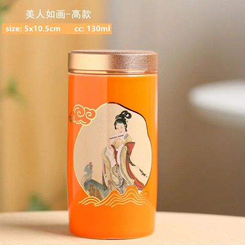 1pc Chinese Portable Travel Tea CaddyJar Ceramic Container Tea Set Accessories