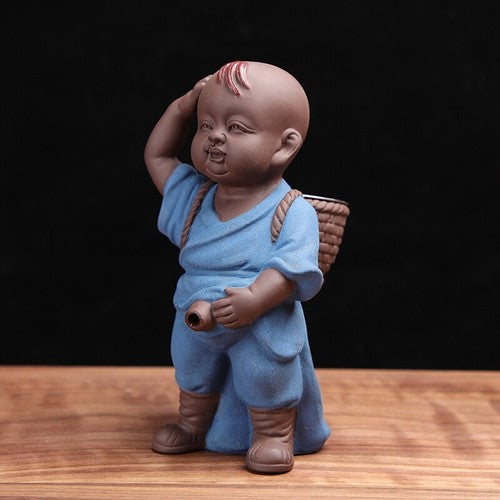 Creative Tea Pet Yixing Zisha Monk Pee Doll Tea Strainer Boy Statue Tea Play New
