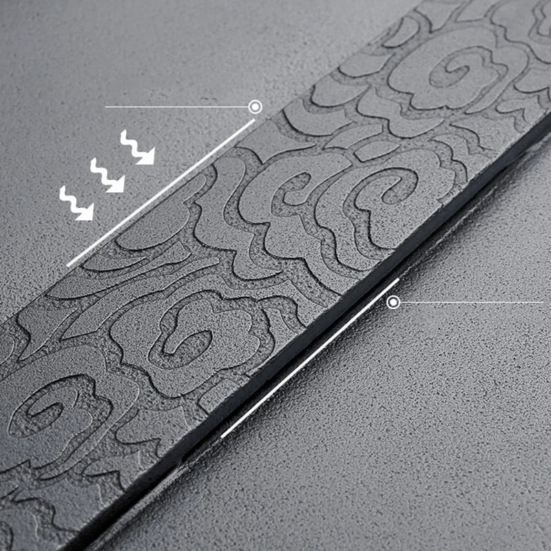weighted tea tray double line invisible water draining outlet black stone tea table for Chinese tea set multi size tea boat new