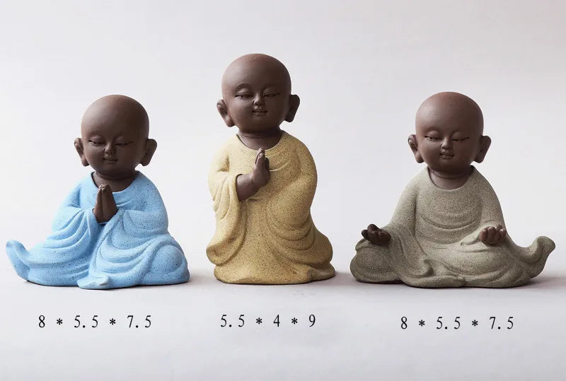 yixing zisha tea pet blessing Buddha small size purple clay tea play Chinese ornament on tea tray tea accessories