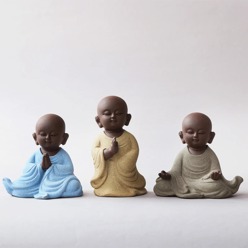 yixing zisha tea pet blessing Buddha small size purple clay tea play Chinese ornament on tea tray tea accessories