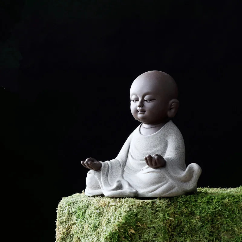 yixing zisha tea pet blessing Buddha small size purple clay tea play Chinese ornament on tea tray tea accessories