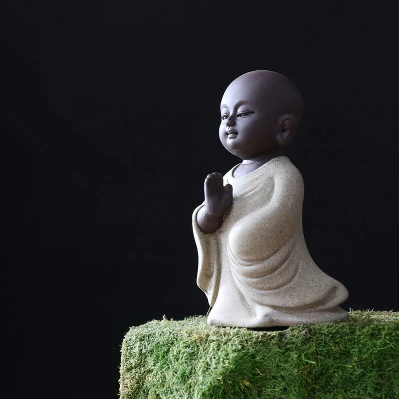 yixing zisha tea pet blessing Buddha small size purple clay tea play Chinese ornament on tea tray tea accessories
