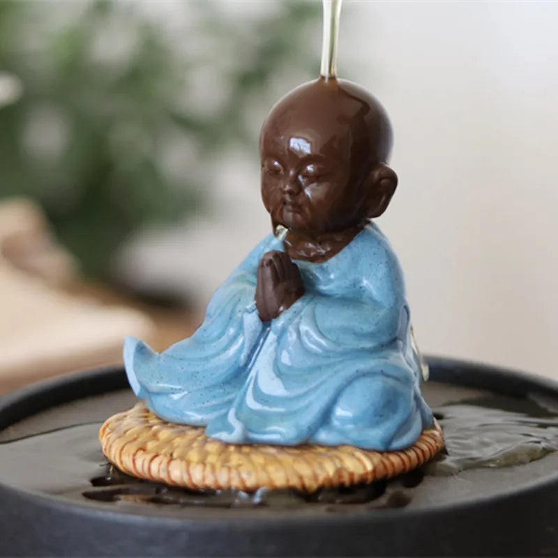 yixing zisha tea pet blessing Buddha small size purple clay tea play Chinese ornament on tea tray tea accessories
