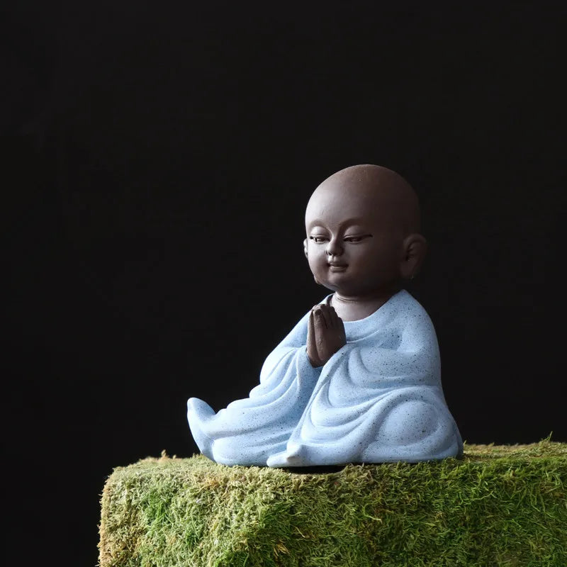 yixing zisha tea pet blessing Buddha small size purple clay tea play Chinese ornament on tea tray tea accessories